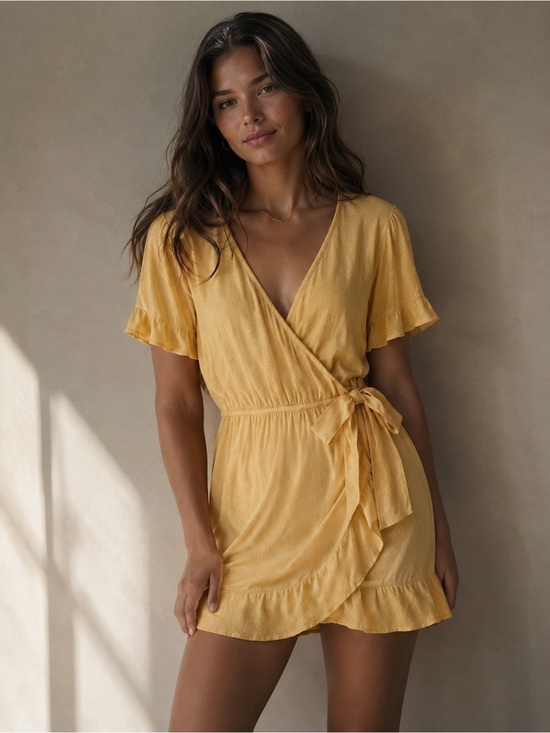 Abercrombie & Fitch Dresses & Skirts - Abercrombie & Fitch Mustard Yellow Wrap Romper size XS